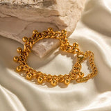 Uworld INS 18K Plated Stainless Steel Cuban Chain Bracelet