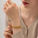Uworld INS 18K Plated Stainless Steel Cuban Chain Bracelet