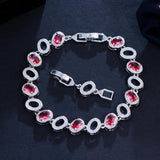 Oval CZ Crystal Chain Bracelet for Women CB272