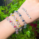 Oval CZ Crystal Chain Bracelet for Women CB272