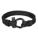 Leather Horseshoe Buckle Charms Bracelet For Men