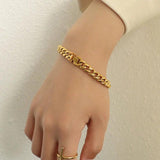 Stylish Stainless Steel 8mm Thick Watch Clasp Bangles