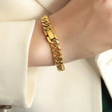 Stylish Stainless Steel 8mm Thick Watch Clasp Bangles