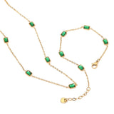 Youthway Green CZ Stainless Steel Bracelet Women Charm Jewelry