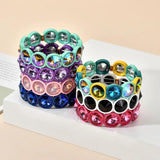 Multicolor Crystal & Enamel Stretch Bracelet for Women