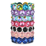 Multicolor Crystal & Enamel Stretch Bracelet for Women