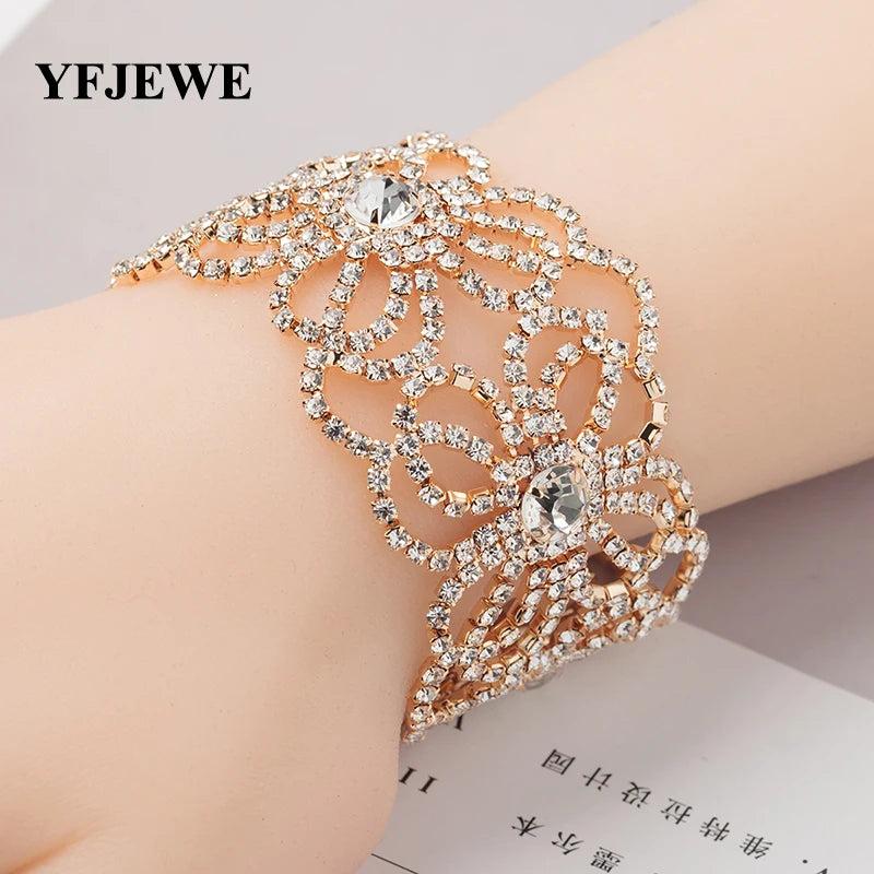 Rhinestone Bridal Wedding Charm Bracelet for Women