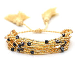 GO2BOHO Evil Eye Bracelet Tassel Adjustable Bead Braided Armband