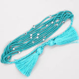 GO2BOHO Evil Eye Bracelet Tassel Adjustable Bead Braided Armband