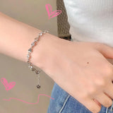 925 Silver Bracelet Heart to Heart Jewelry Gift for Women Girl