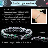 Crown Shape Green CZ Stones Tennis Bracelet for Women B105