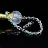 Crown Shape Green CZ Stones Tennis Bracelet for Women B105