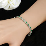 Crown Shape Green CZ Stones Tennis Bracelet for Women B105