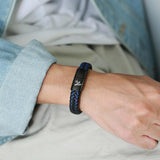 Men's A-Z Initial Bracelets - Braided & Leather Rope Wristband Jewelry