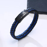 Men's A-Z Initial Bracelets - Braided & Leather Rope Wristband Jewelry