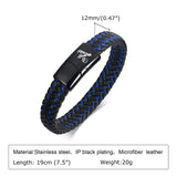 Men's A-Z Initial Bracelets - Braided & Leather Rope Wristband Jewelry