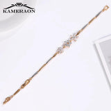 Silver Mix Bracelets Sunlight CZ Crystal Life Bracelet for Women 3 Flower Charms