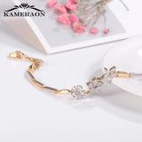 Silver Mix Bracelets Sunlight CZ Crystal Life Bracelet for Women 3 Flower Charms