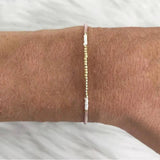 Pink Rice Bead Bracelet with Pearl Crystal Embellishment