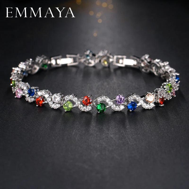 Women Chain Link Bracelet with Flower Wedding Jewelry