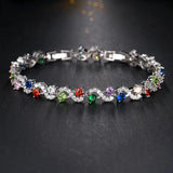 Women Chain Link Bracelet with Flower Wedding Jewelry