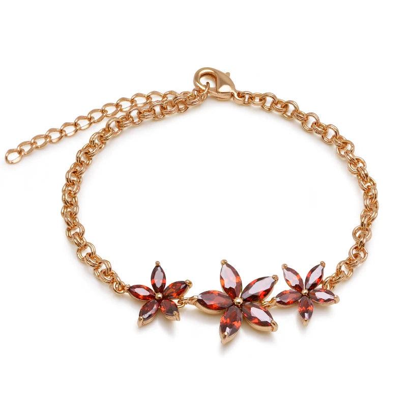 Multicolor Flowers Zircon Bracelet Women AAA+ Jewelry