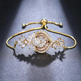 Flower Zircon Bracelet Love Heart Wedding Jewelry