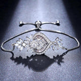 Flower Zircon Bracelet Love Heart Wedding Jewelry