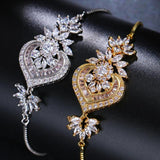 Flower Zircon Bracelet Love Heart Wedding Jewelry