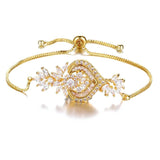 Flower Zircon Bracelet Love Heart Wedding Jewelry