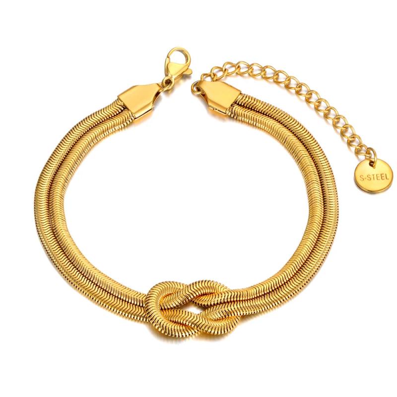 Double-layer Geometric Knot Charm Bracelet For Women