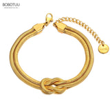 Double-layer Geometric Knot Charm Bracelet For Women
