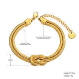 Double-layer Geometric Knot Charm Bracelet For Women