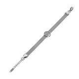 Round Disc Tree Charm Bracelet Stainless Steel Chain B20028