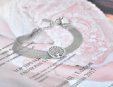 Round Disc Tree Charm Bracelet Stainless Steel Chain B20028