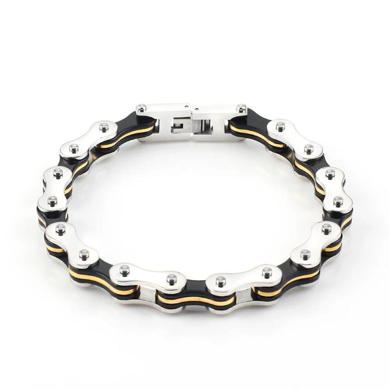 Stainless Steel Punk Biker Bracelet Bike Chain Jewelry for Men & Women