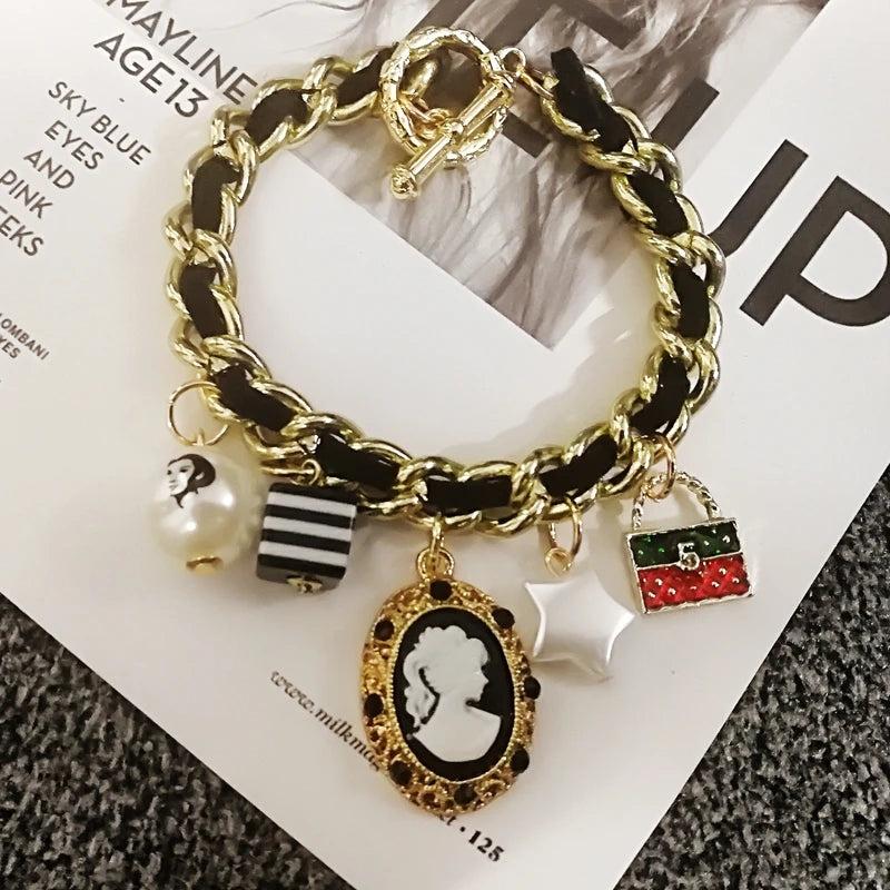 Crystal Bag Pearl Bracelet for Women Jewelry