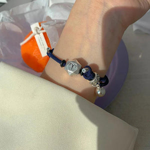 Silver Zodiac Bracelet for Women Birthday Gift Retro Jewelry