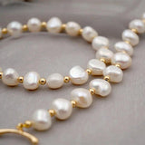 Baroque Freshwater Pearl Bracelet Stainless Steel Charm Bracelet