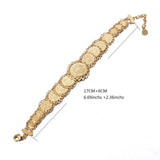 Arab Ethnic Copper Coin Bangles Bracelet For Bride Women Dubai Jewelry