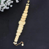 Arab Ethnic Copper Coin Bangles Bracelet For Bride Women Dubai Jewelry