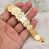 Arab Ethnic Copper Coin Bangles Bracelet For Bride Women Dubai Jewelry