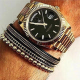 Men Women Silicone Bangle CZ Bracelet Couple Jewelry