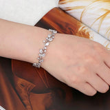 Romantic Leaf Zircon Bracelet Chain for Women Mothers Gift