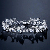 Romantic Leaf Zircon Bracelet Chain for Women Mothers Gift