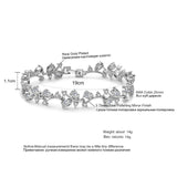 Romantic Leaf Zircon Bracelet Chain for Women Mothers Gift