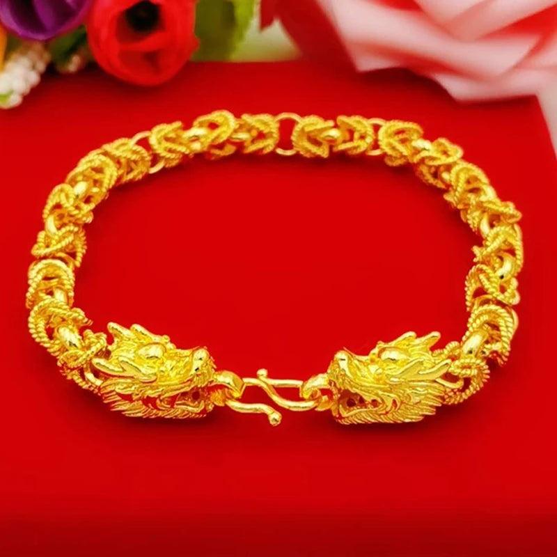 Men's Pure Dragon Head Bracelet 20CM
