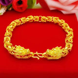 Men's Pure Dragon Head Bracelet 20CM