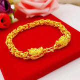 Men's Pure Dragon Head Bracelet 20CM