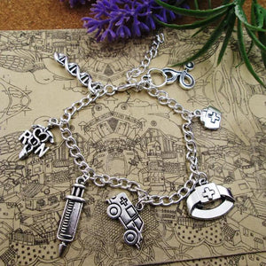Nurse Doctor Charm Bracelet Ambulance Stethoscope Medicine Bag Syringe Pendant